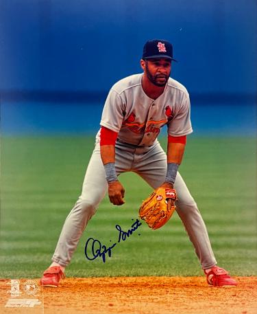Ozzie Smith Autographed St. Louis Cardinals MLB Licensed 8x10 Photo imperfect- Tuff Stuff COA/Show Ticket-Powers Sports Memorabilia