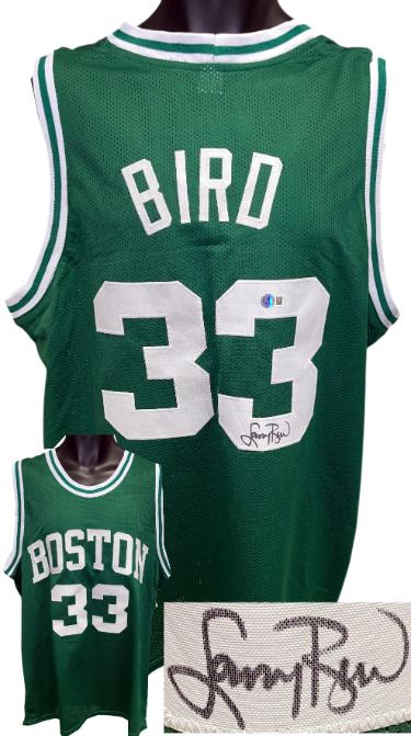 Larry Bird Autographed Boston Green TB Custom Stitched Pro Style Basketball Jersey XL- Beckett Witnessed-Powers Sports Memorabilia