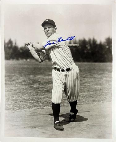 Joe Sewell Autographed New York Yankees Vintage B&W 8x10 Photo imperfect- Stacks of Plaques COA-Powers Sports Memorabilia