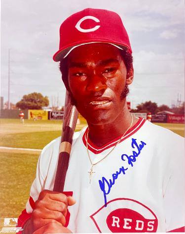 George Foster Autographed Cincinnati Reds MLB Licensed 8x10 Photo- COA/CSA Show Ticket-Powers Sports Memorabilia