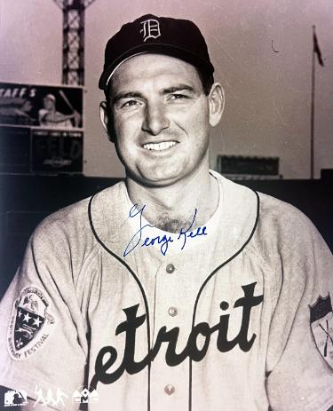 George Kell Autographed Detroit Tigers MLB Licensed 8x10 Photo imperfect- COA/Show Ticket-Powers Sports Memorabilia