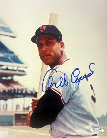 Orlando Cepeda Autographed San Francisco Giants MLB Licensed 8x10 Photo imperfect- Sports World Collectibles #A29122-Powers Sports Memorabilia