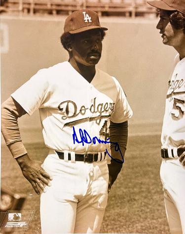 Al Downing Autographed Los Angeles Dodgers MLB Licensed Vintage Sepia Tone 8x10 Photo imperfect- COA/Show Ticket-Powers Sports Memorabilia