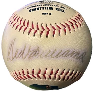Ted Williams Autographed Fotoball USA MLB Baseball- /1000- COA (imperfect/Boston Red Sox)-Powers Sports Memorabilia