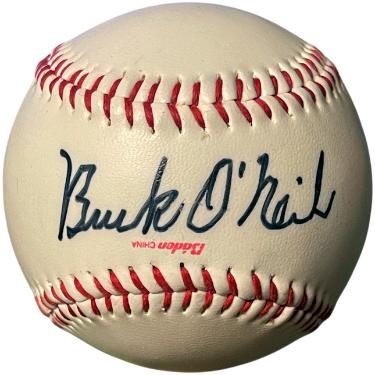 Buck O'Neil Autographed Baden Negro League Museum Logo Baseball- COA (KC Monarchs/HOF/Chicago Cubs)-Powers Sports Memorabilia