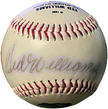 Ted Williams Autographed Fotoball USA MLB Baseball- /1000- COA (imperfect/Boston Red Sox) - CTBL_042900-Powers Sports Memorabilia