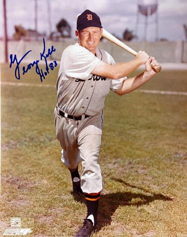 George Kell Autographed Detroit Tigers MLB Licensed 8x10 Photo HOF 83- COA/Show Ticket-Powers Sports Memorabilia