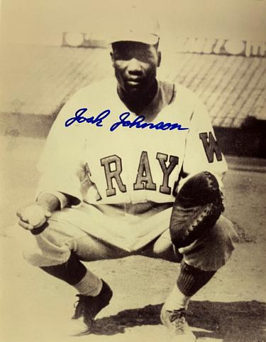 Josh Johnson Autographed Homestead Grays Negro League Vintage B&W 8x10 Photo- COA/CSA Show Ticket-Powers Sports Memorabilia