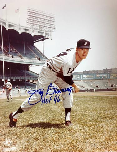 Jim Bunning Autographed Detroit Tigers MLB Licensed 8x10 Photo imperfect- COA/Show Ticket-Powers Sports Memorabilia