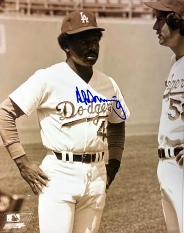 Al Downing Autographed Los Angeles Dodgers MLB Licensed Vintage Sepia Tone 8x10 Photo imperfect- COA/Show Ticket - CTBL_042920-Powers Sports Memorabilia