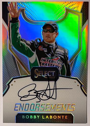 Bobby Labonte 2017 Panini Select Endorsements NASCAR On Card Auto #E-BL-Powers Sports Memorabilia
