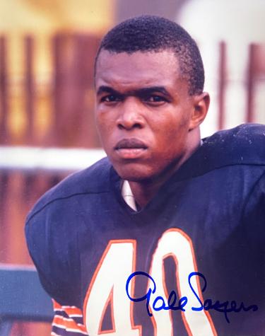 Gale Sayers Autographed Chicago Bears 8x10 Photo imperfect- NFL Alumni LOA-Powers Sports Memorabilia