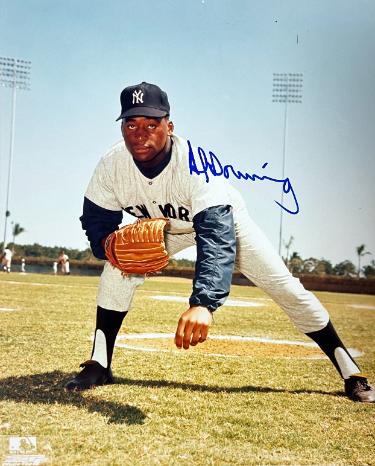 Al Downing Autographed New York Yankees MLB Licensed 8x10 Photo- COA/CSA Show Ticket-Powers Sports Memorabilia