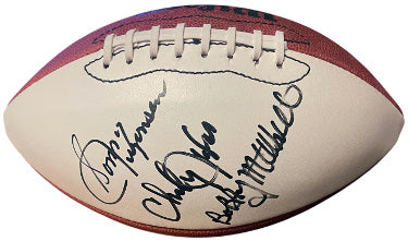 Washington Legends Autographed Ofc Wilson NFL WP Leather Football -Tagliabue 3 sigs Jurgensen/Taylor/Mitchell- Beckett Review-Powers Sports Memorabilia