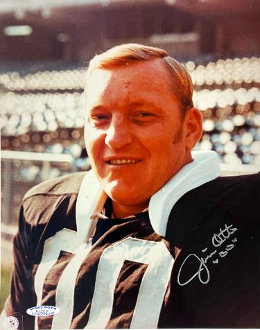 Jim Otto Autographed Oakland Raiders 8x10 Photo #00 imperfect- Sports World Collectibles #A32691/COA-Powers Sports Memorabilia