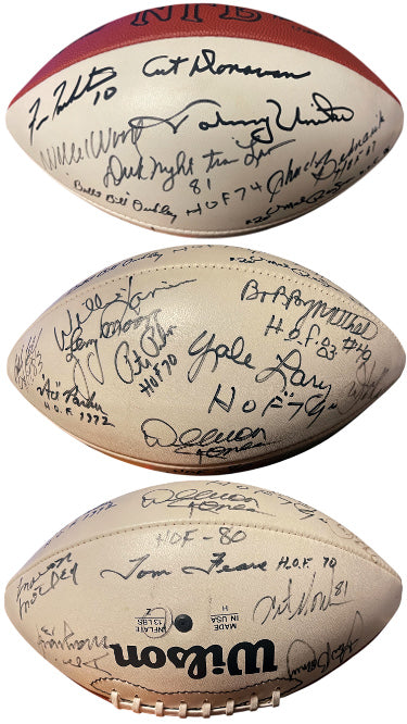 HOF Legends Autographed OFC Wilson NFL WP Leather Football 22-Sigs Tagliabue-Deacon Jones/Monk/Mitchell/Bell/Dudley/Tarkenton-Powers Sports Memorabilia