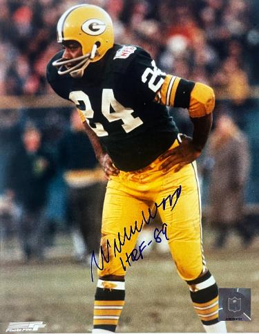 Willie Wood Autographed Green Bay Packers NFL Licensed 8x10 Photo HOF 89 imperfect- COA/Show Ticket-Powers Sports Memorabilia