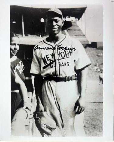 Armando Vasquez Autographed New York Cubans B&W 8x10 Photo- CSA COA/Show Ticket-Powers Sports Memorabilia