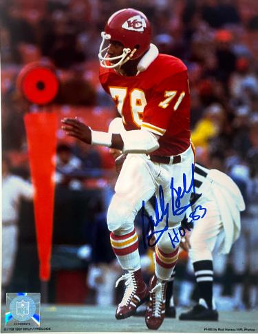 Bobby Bell Autographed Kansas City Chiefs NFL Licensed 8x10 Photo HOF 83 imperfect- COA/CS Show Ticket-Powers Sports Memorabilia
