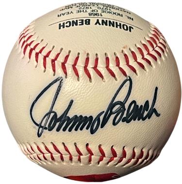 Johnny Bench Autographed Fotoball USA MLB Baseball- Fotoball USA COA (Cincinnati Reds) - CTBL_042990-Powers Sports Memorabilia
