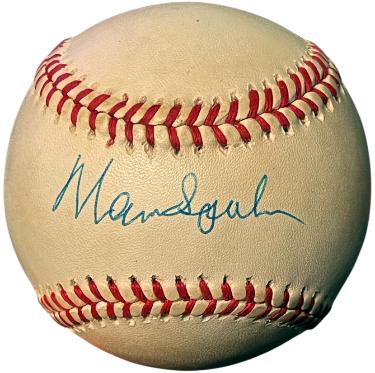 Warren Spahn Autographed Official Rawlings RONL National League Baseball minor tone- COA (Braves/HOF)-Powers Sports Memorabilia