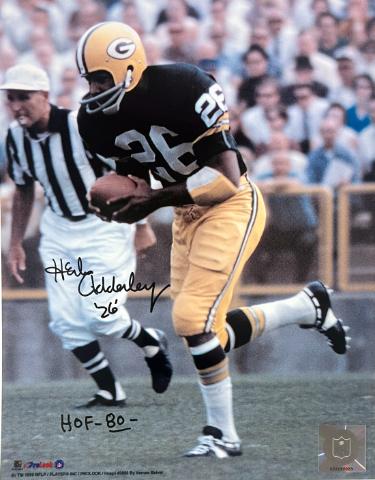 Herb Adderley Autographed Green Bay Packers NFL Licensed 8x10 Photo #26 HOF 80 imperfect- COA/Show Ticket-Powers Sports Memorabilia