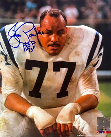 Jim Parker Autographed Baltimore Colts NFL Licensed 8x10 Photo HOF 73 imperfect- COA/Show Ticket-Powers Sports Memorabilia