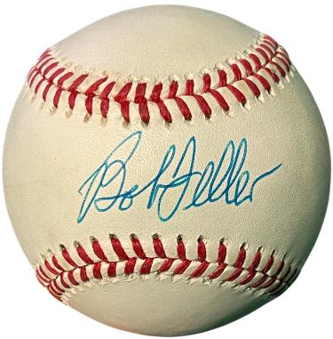 Bob Feller Autographed Official Rawlings RONL National League Baseball- COA (Cleveland/HOF)-Powers Sports Memorabilia