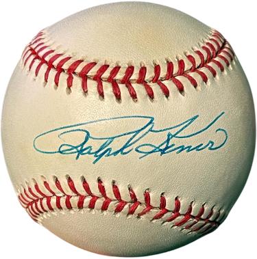 Ralph Kiner Autographed RONL Official National League Baseball- minor tone- COA (Pittsburgh Pirates/HOF)-Powers Sports Memorabilia