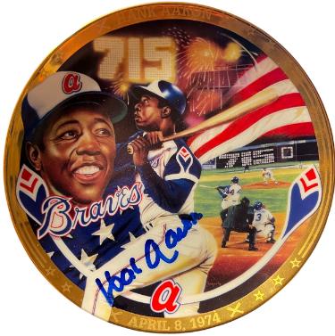 Hank Aaron Autographed 1994 Hamilton Collection 6.5?ǥ LTD ED 23KT Gold ?ǣ715 HR?ǥ Collector Plate -Beckett (Braves/HOF)-Powers Sports Memorabilia