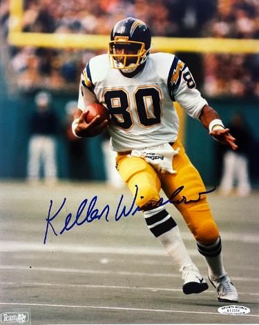 Kellen Winslow Autographed San Diego Chargers NFL Licensed 8x10 Photo imperfect- Sports World Collectibles Authentication #A13554/COA-Powers Sports Memorabilia