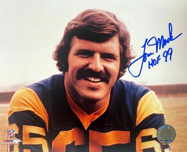 Tom Mack Autographed Los Angeles Rams NFL Licensed 8x10 Photo HOF 99 imperfect- COA-Powers Sports Memorabilia
