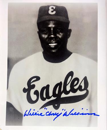 Willie "Curley" Williams Autographed Negro League Eagles Vintage B&W 8x10 Photo imperfect- COA-Powers Sports Memorabilia