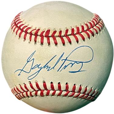Gaylord Perry Autographed Official Rawlings RONL National League Baseball toned- COA (Giants/HOF/5XAS/2XCY)-Powers Sports Memorabilia