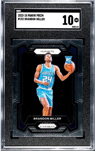 Brandon Miller 2023-24 Panini Prizm Rookie Card (RC) #152- SGC Graded 10 Gem Mint (Charlotte Hornets)-Powers Sports Memorabilia