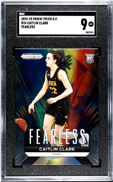 Caitlin Clark 2024-25 Panini Prizm Draft Picks Fearless Rookie Card (RC)- SGC Graded 9 Mint (Iowa/Indiana Fever/WNBA)-Powers Sports Memorabilia