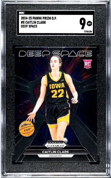 Caitlin Clark 2024-25 Panini Prizm Draft Picks Deep Space Rookie Card (RC) #8- SGC Graded 9 Mint (Iowa/Indiana Fever)-Powers Sports Memorabilia
