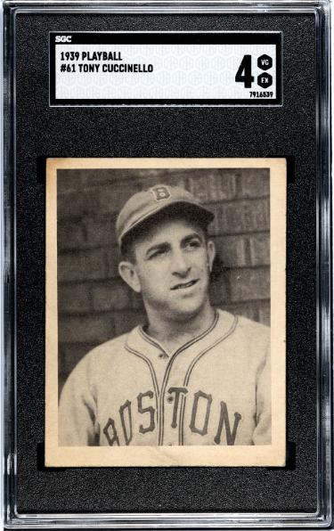 Tony Cuccinello 1939 Playball Card #61- SGC Graded 4 VG-EX (Boston Bees)-Powers Sports Memorabilia