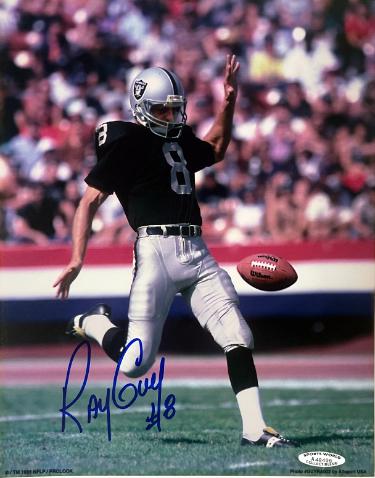 Ray Guy Autographed Oakland Raiders 8x10 Photo #8- Sports World Collectibles #A48498/COA-Powers Sports Memorabilia
