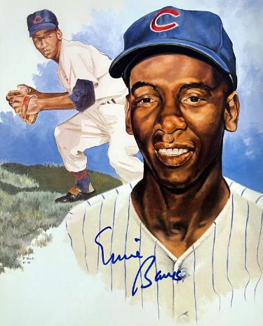 Ernie Banks Autographed Chicago Cubs 8x10 Collage Photo- COA (HOF/Mr. Cub/14X All Star)-Powers Sports Memorabilia