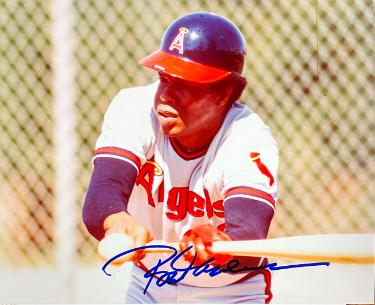 Rod Carew Autographed California Angels 8x10 Photo imperfect- COA (HOF)-Powers Sports Memorabilia