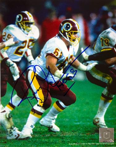 Russ Grimm Autographed Washington NFL Licensed 8x10 Photo HOGS imperfect- COA/CSA Show Ticket-Powers Sports Memorabilia