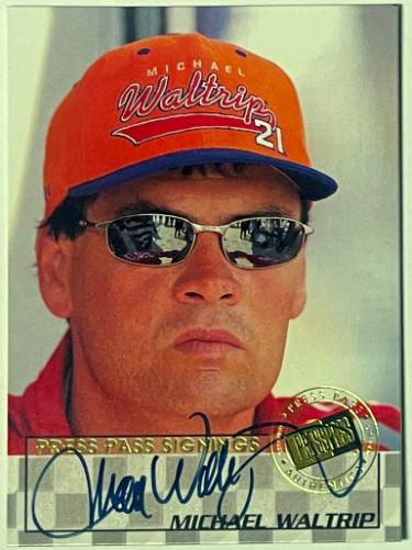 Michael Waltrip Autographed 1998 Press Pass Signings On Card Auto #13-Powers Sports Memorabilia