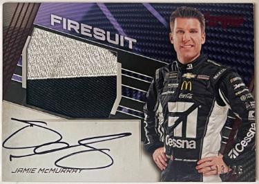 Jamie McMurray Autographed 2017 Panini Torque Firesuit On Card Auto /25- #JFS-JM-Powers Sports Memorabilia
