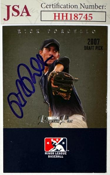 Rick Porcello Autographed 2007 TRISTAR Prospects Plus Rookie On Card Auto (RC) #6- JSA #HH18745 (AL CY/WS Champ)-Powers Sports Memorabilia