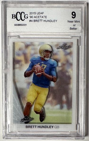 Brett Hundley 2015 Leaf '90 Acetate Rookie Card #4- BCCG Graded 9 Near Mint or Better (UCLA)-Powers Sports Memorabilia