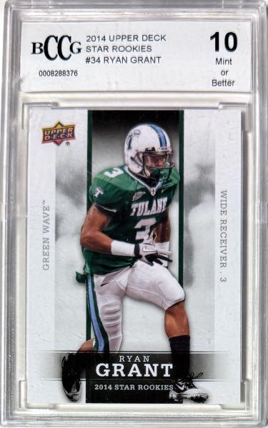 Ryan Grant 2014 Upper Deck Star Rookies Card #34- BCCG Graded 10 Mint or Better (Tulane/New York Giants/Green Bay Packers)-Powers Sports Memorabilia