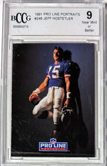Jeff Hostetler 1991 Pro Line Portraits Card #246 - BCCG Graded 9 NM or Better (New York Giants)-Powers Sports Memorabilia