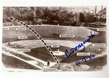 Bill Mazeroski Autographed Pittsburgh Pirates 1960 World Series 8x10 Photo 10-13-60- Collector's Showcase COA-Powers Sports Memorabilia
