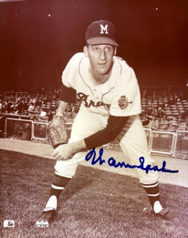 Warren Spahn Autographed Milwaukee Braves MLB Licensed 8x10 Photo- Tuff Stuff COA-Powers Sports Memorabilia